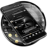 sms messages spheres black android application logo